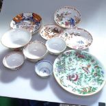 Various Chinese porcelain tea bowls and saucers, Canton plate etc