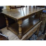 An Ipswich oak design rectangular 2-tier coffee table, with baluster legs, W122cm