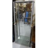 A painted framed 2-door shop display cabinet, W65cm