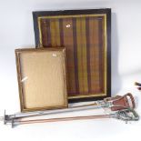 2 hanging display cabinets, and 3 Vintage shooting sticks (5)