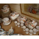 Edwardian teaware, matching breakfast cups and saucers, and egg cups