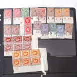 Various British stamps, including 1912, 1924 and 1934 plate number pieces
