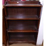 A stained pine 4-tier open bookcase, W59cm