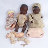 Various Armand Marseille dolls and body parts
