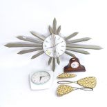 Various Vintage clocks, including Kienzle, Metamec etc