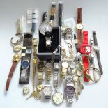A quantity of gent's wristwatches, watch straps and accessories