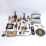 Various interesting collectables, including Parker pens, bosun's whistle, Swiss Army knife etc