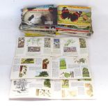 Various Vintage albums of cigarette cards, including wildlife