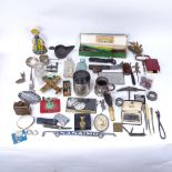 Various interesting collectables, including First War Period military issue whistle, Vintage