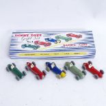 A Dinky Toys Gift Set No. 4 set of 5 racing cars, all restored, in reproduction box