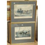 A set of 4 Henry Alken coloured prints, and another engraving (5)