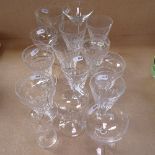 An Edwardian cut-glass rummer, height 14cm, and other Antique and cut-glass goblets etc