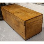 A rectangular polished pine blanket chest, W106cm