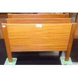 A Danish mid-century teak magazine rack, possibly by Guy Rogers, unmarked, W50.5cm