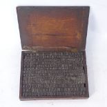 A cased set of Richard ink printing letter blocks