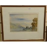 John Callow, watercolour, Highland landscape, 17cm x 26cm