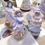 4 Royal Worcester Old Country Ways figures, with certificates