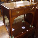 An Edwardian oak side table with single frieze drawer, W76cm