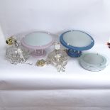 Various ceiling light fittings, including Vintage style painted enamel domes etc