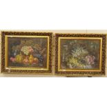 Vincent Clare, pair of oil on canvases, still life studies, signed, 29.5cm x 39cm, framed