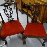 A mahogany Chippendale style side chair, and a Georgian mahogany shield-back chair (2)