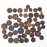 Various world coins, including Georgian and Victorian