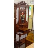An Edwardian mahogany mirror-back hall stand, W104cm