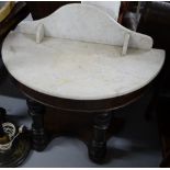 A Victorian mahogany Duchess washstand, with white veined marble top, W90cm