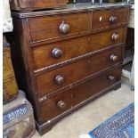 A Georgian mahogany 5-drawer chest, with bracket feet, W92cm