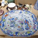 A Victorian meat plate, 52cm, a Coalport dish, a Saluki etc