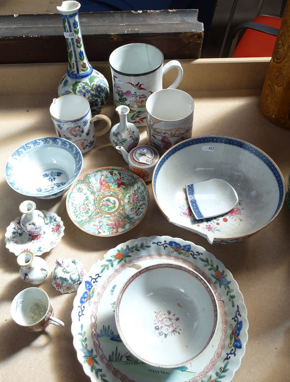 Oriental bowls, plates and mugs etc