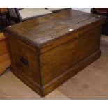 A Victorian stained pine tool chest, W90cm