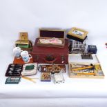Various collectables, including Indian hardwood glove box, silver plated teaspoons, Pifco Bedlite