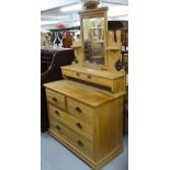 An Edwardian satin-walnut dressing chest, W108cm