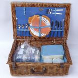 A Brexton Collection Vintage wicker picnic hamper and contents