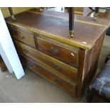 An Edwardian walnut 4-drawer chest, W107cm