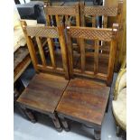 A sheesham steel-bound rectangular dining table, L158cm, together with a set of 6 matching carved