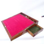 A campaign brass-bound mahogany folding writing slope, with hidden drawer, case width 51cm