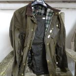 A wax motorcycle jacket, chest 34", and matching trousers