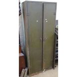 A Su. Tall Vintage painted metal industrial 2-door cabinet, W72cm