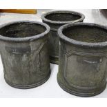 A set of 3 circular composite garden planters, W21cm