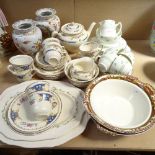 Decorative china, including a pair of Continental vases, 18.5cm, teaware etc