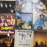 A collection of vinyl LPs and records, including Elvis, Kate Bush, Madonna etc (2 boxes)