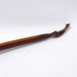 An Antique F H Ayres yew wood archery bow, horn mounts, 26lb, length 164cm