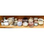 Studio pottery vases, lidded boxes etc, tallest 12.5cm