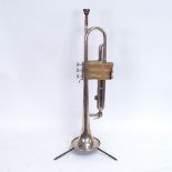 A Yamaha YTR1320ES silver plated 3-valve trumpet, serial no. 305295, length 55cm