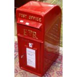 A reproduction painted metal post box, H56cm