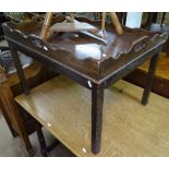 An Antique mahogany butler's tray on stand, W74cm