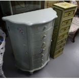 2 modern floral painted chest of drawers