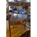 A Georgian mahogany corner washstand